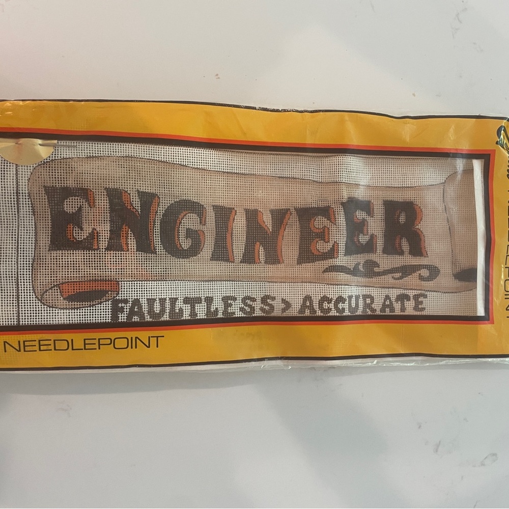 Vintage Needlepoint Engineer Kit - Orange and Black
